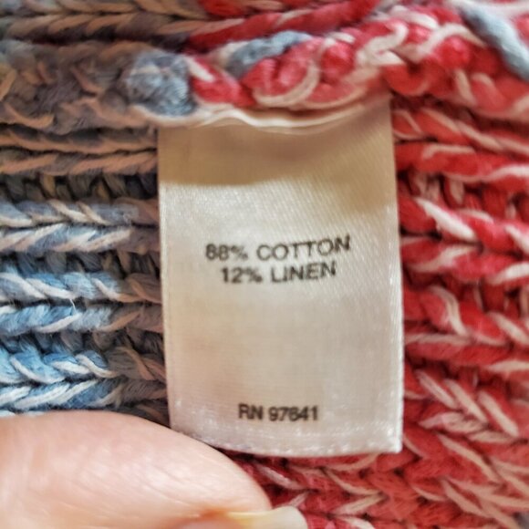 J. Jill SZ XL Women's Cotton/Linen Blend Colorful Striped Knit Sweater - Picture 9 of 11